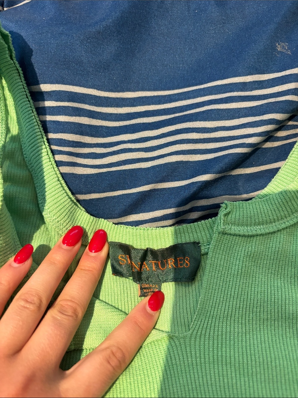 Signature Neon Lime Ribbed Tank Top - Picture 2 of 3